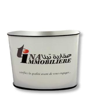 Rounded reception desk