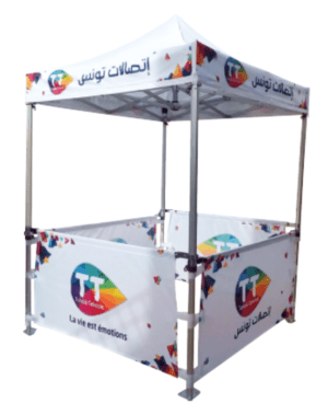 Tente parapluie 2X2 personnalisée avec contour