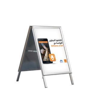 Outdoor & indoor click frame easel 0.60 x 0.85 m galvanized